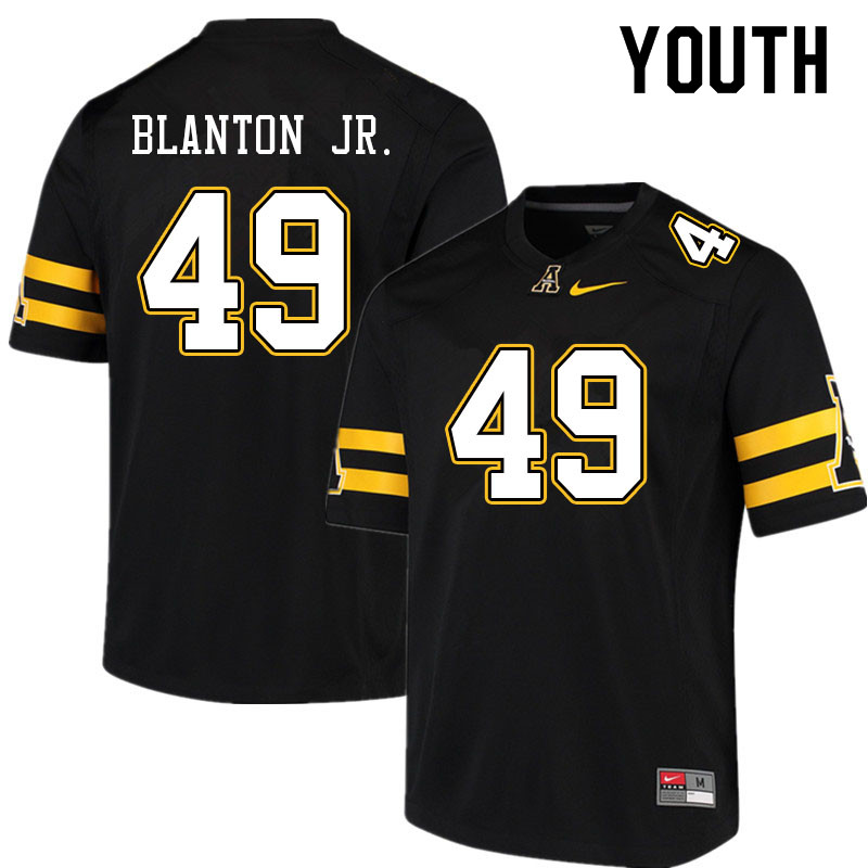 Youth #49 Nate Blanton Jr. Appalachian State Mountaineers College Football Jerseys Sale-Black